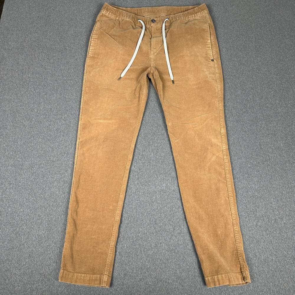 Vuori Corduroy Joggers Mens Large Tan Flawed V440 Elastic Drawstring Pants
